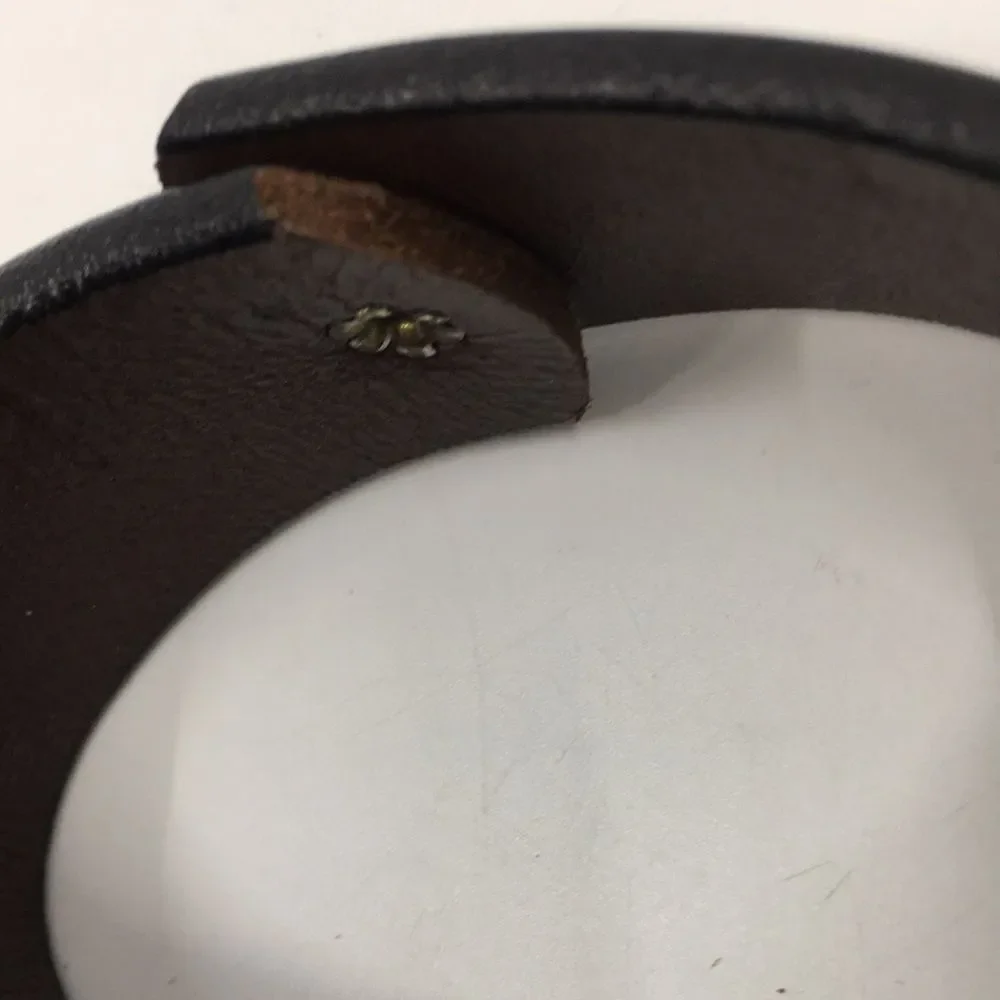 Winchester 12 Gauge Shotgun Shell brass and brown leather bracelet